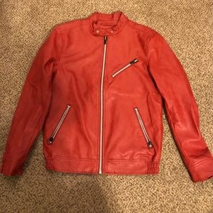 Pull&Bear red leather-like jacket